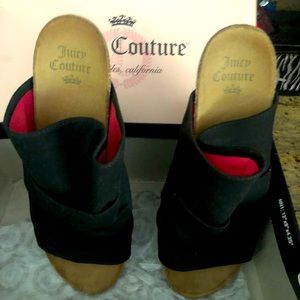 Juicy Contour  cloth mules with hot pink heels